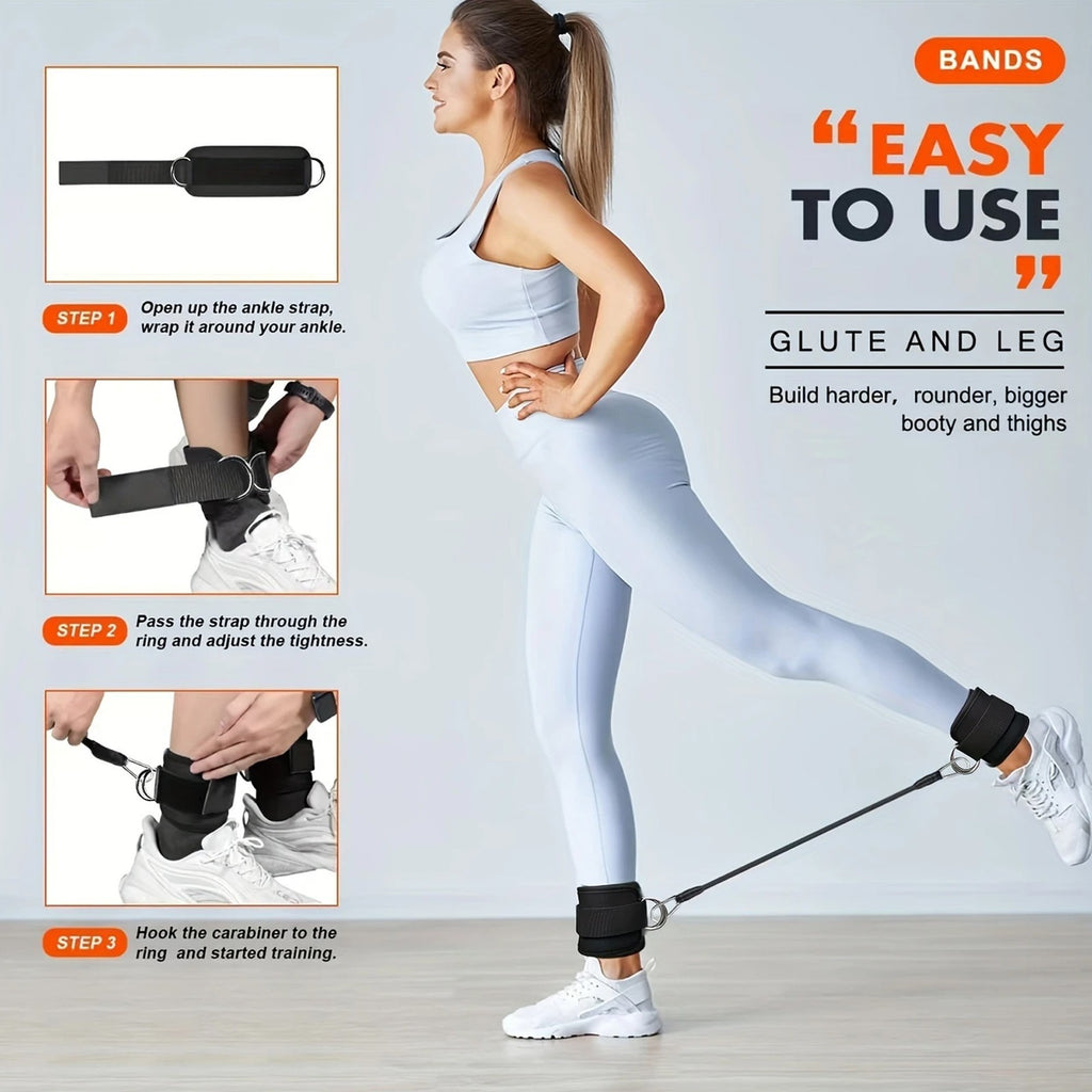 Ankle Resistance Band Set - 3 Resistance Levels for Glute & Leg Workouts