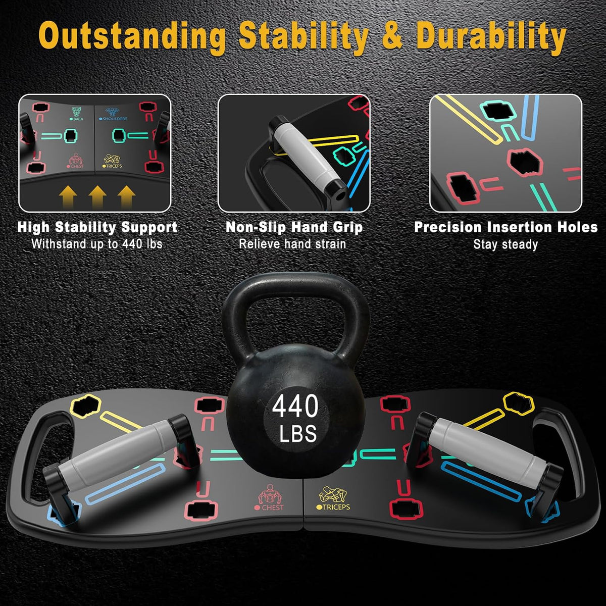 Push up Board, Portable Pushup Board for Men, Foldable Push up Bar