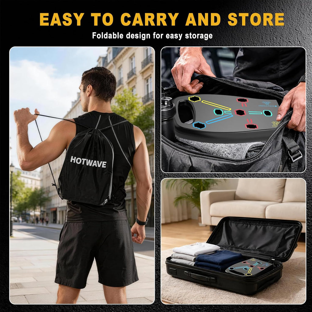 Push up Board, Portable Pushup Board for Men, Foldable Push up Bar