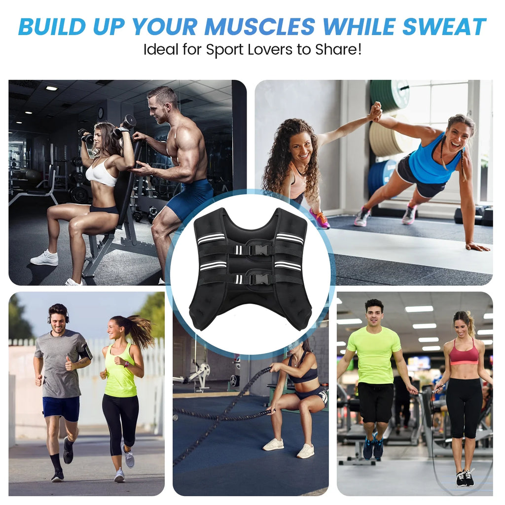 Weighted Vest 25 Lb Weight Vest for Woman Men Sport Weighted Vest with Reflective Stripe Adjustable Buckle Straps Mesh Pocket for Strength Training Running