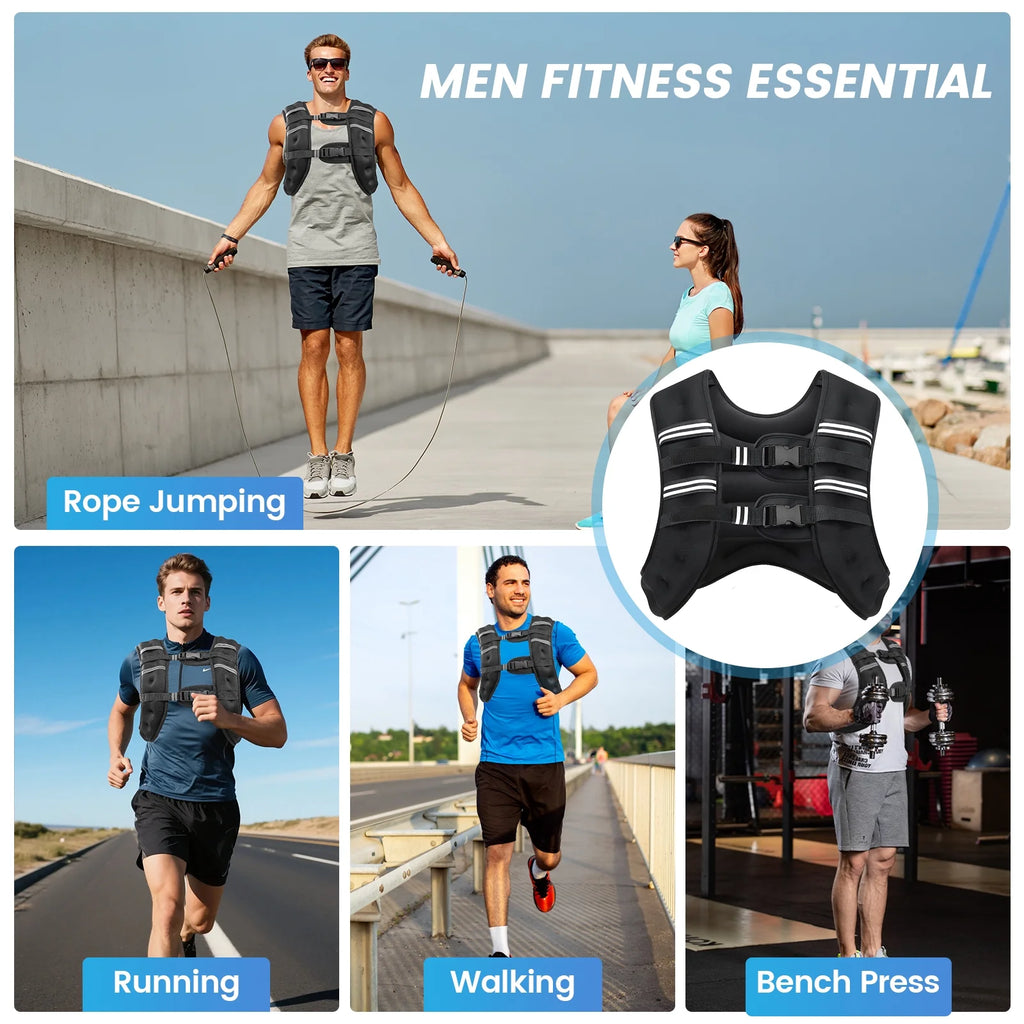 Weighted Vest 25 Lb Weight Vest for Woman Men Sport Weighted Vest with Reflective Stripe Adjustable Buckle Straps Mesh Pocket for Strength Training Running