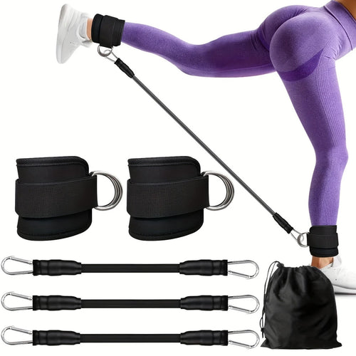 Ankle Resistance Band Set - 3 Resistance Levels for Glute & Leg Workouts