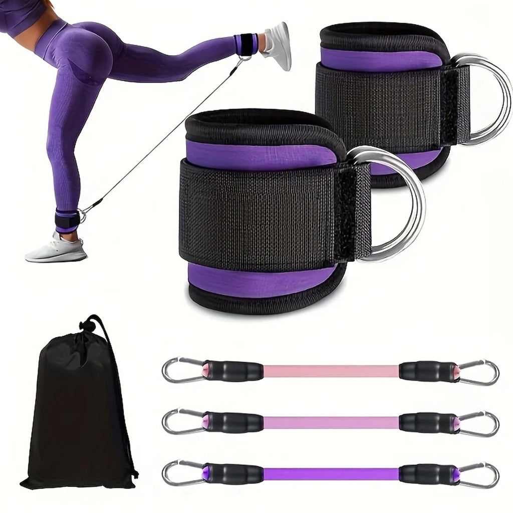 Ankle Resistance Band Set - 3 Resistance Levels for Glute & Leg Workouts