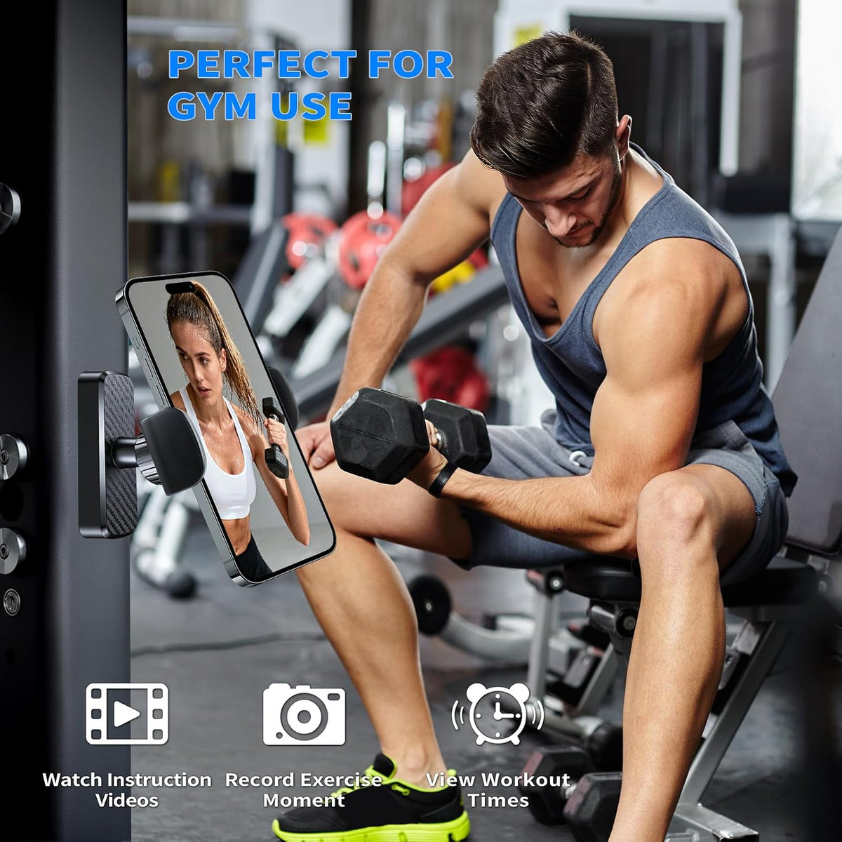 Magnetic Phone Holder for Gym, 8Xn52 Strong Magnet Base